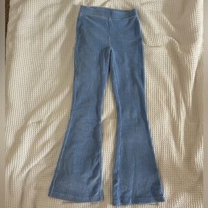aerie Light Blue Ribbed Flare Pants